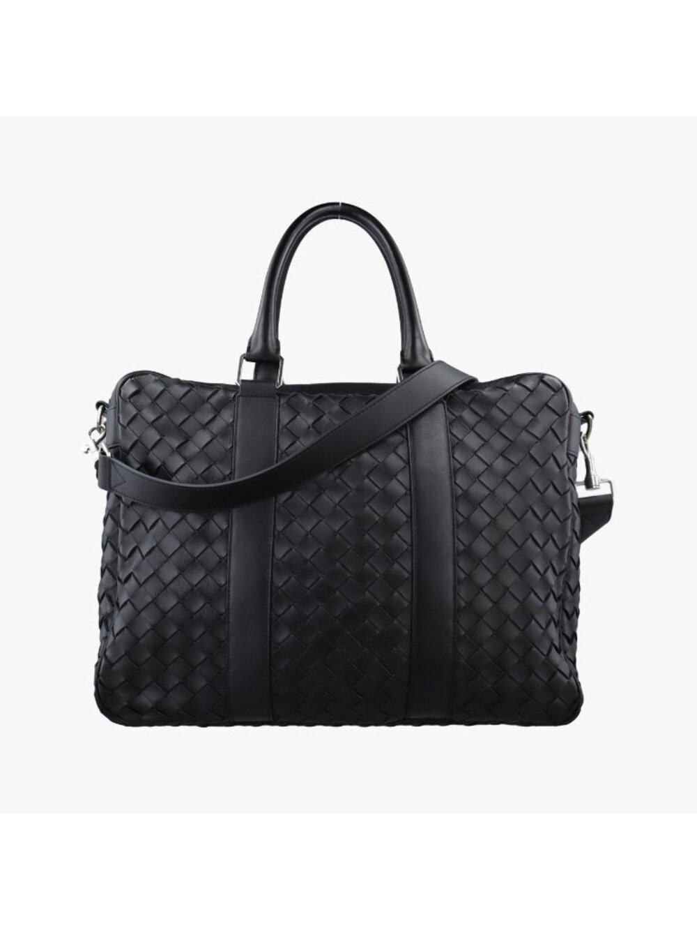 Bottega Veneta Intrecciato Business Black Lambskin